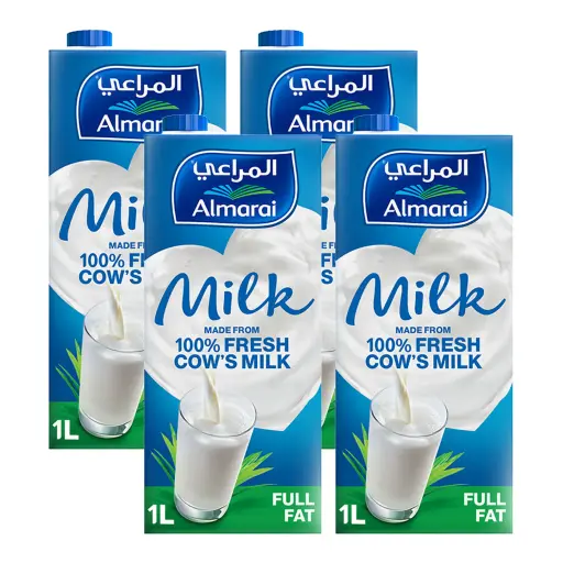 Almarai Full Fat Long Life Milk 4 x 1 Litre 4 pcs