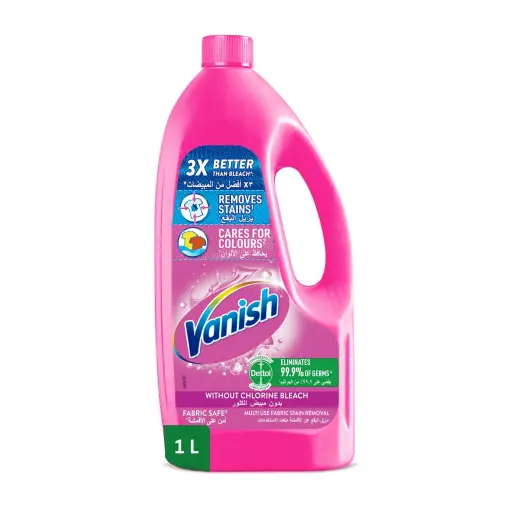 Vanish Liquid Fabric Stain Remover Coloured & White Clothes 1 Litre 