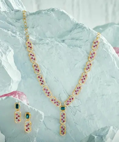 Precia Gemstone Necklace Set NSPJVYGEN023NK2 